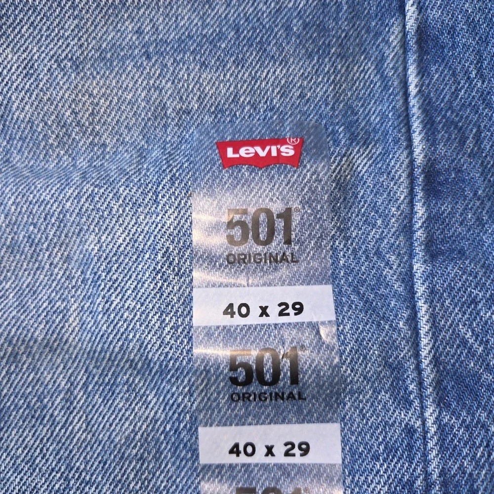 Levi's 501 Original 40x29 Men's Straight Leg Button Fly Jeans On My Radio Blue